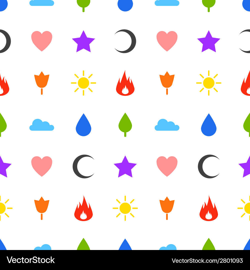 Random abstract icons seamless pattern vector image