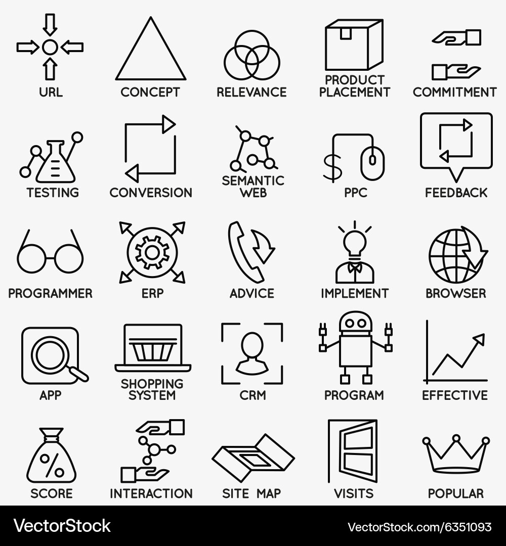 Set of seo and internet service icons - part 5 vector image