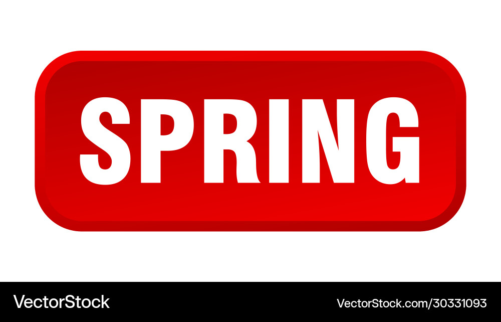 Spring button square 3d push vector image
