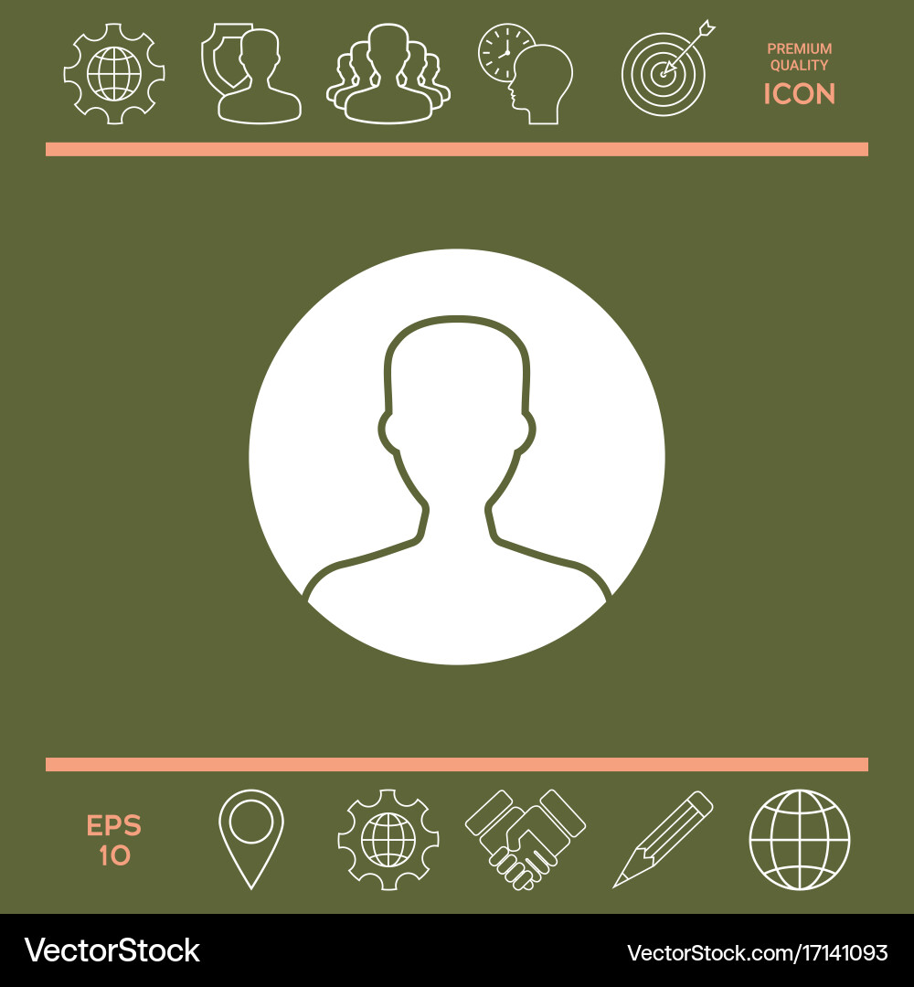 Symbol of user icon in circle profile Vector Image
