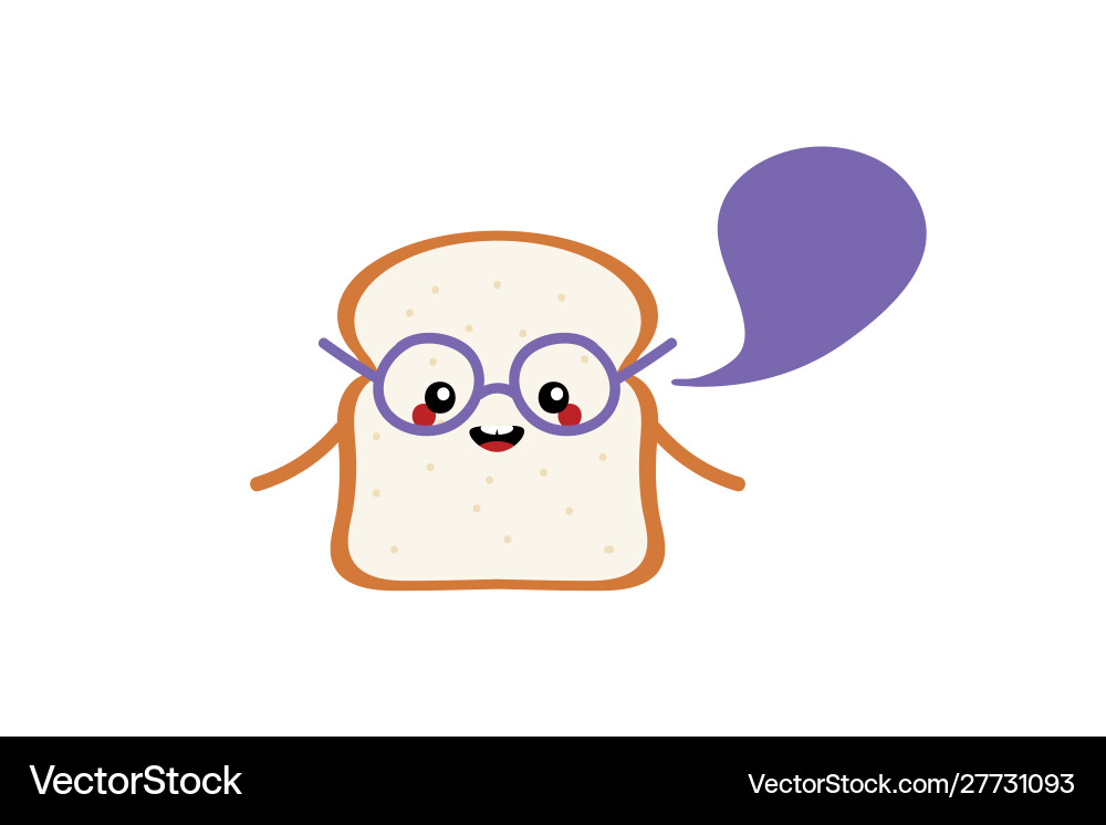 Toast bread character with speech bubble Toast bread character with speech bubble vector image