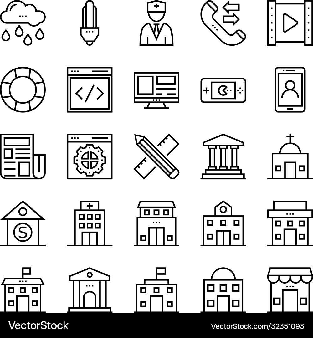 User interface icons 6 Vector Image