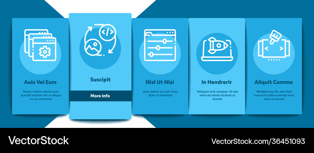 Webdesign-Entwicklung an Bord von Elementen Icons Vektorbild