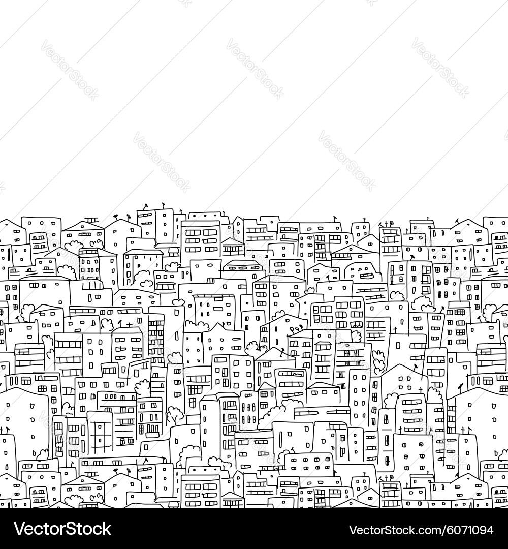 Abstract cityscape background seamless pattern vector image
