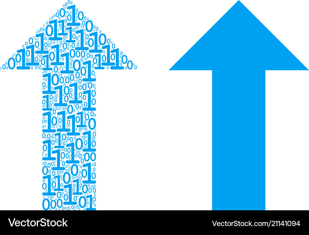 Arrow collage of binary digits vector image