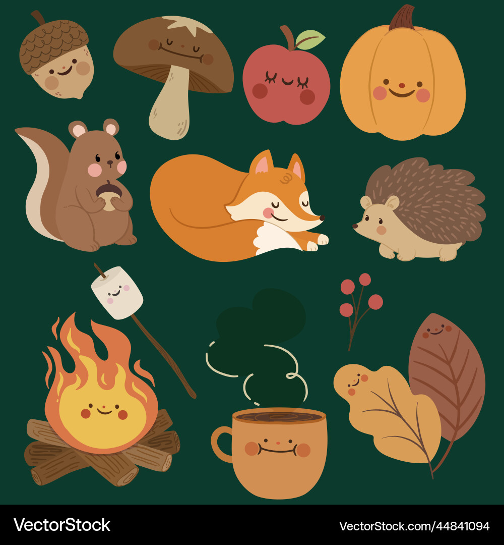 Autumn Celebration Elements Vector Image