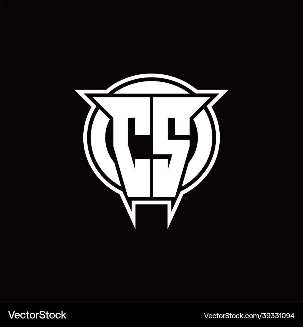 Cs logo monogram with circle rounded shape design vector image