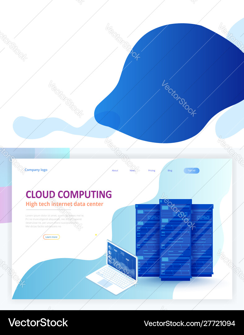 Data Center Technology & Cloud Computing vector image