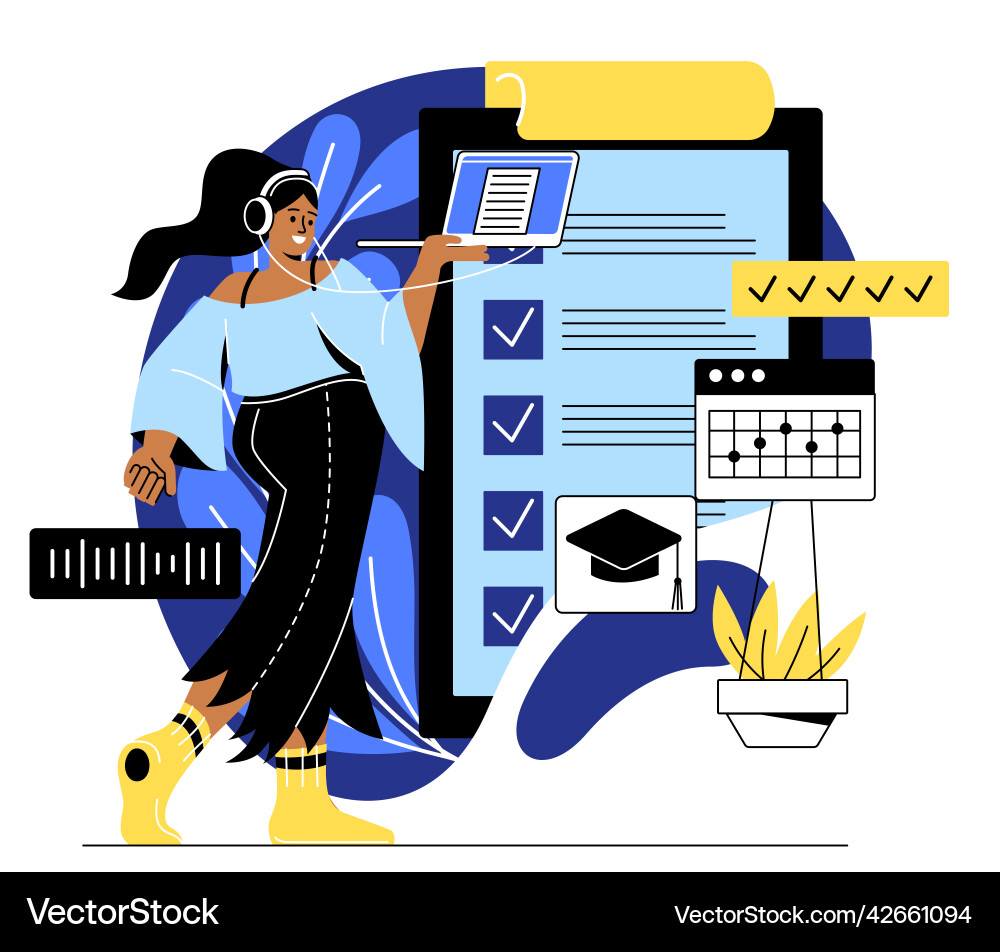 E learning and online education concept Vector Image