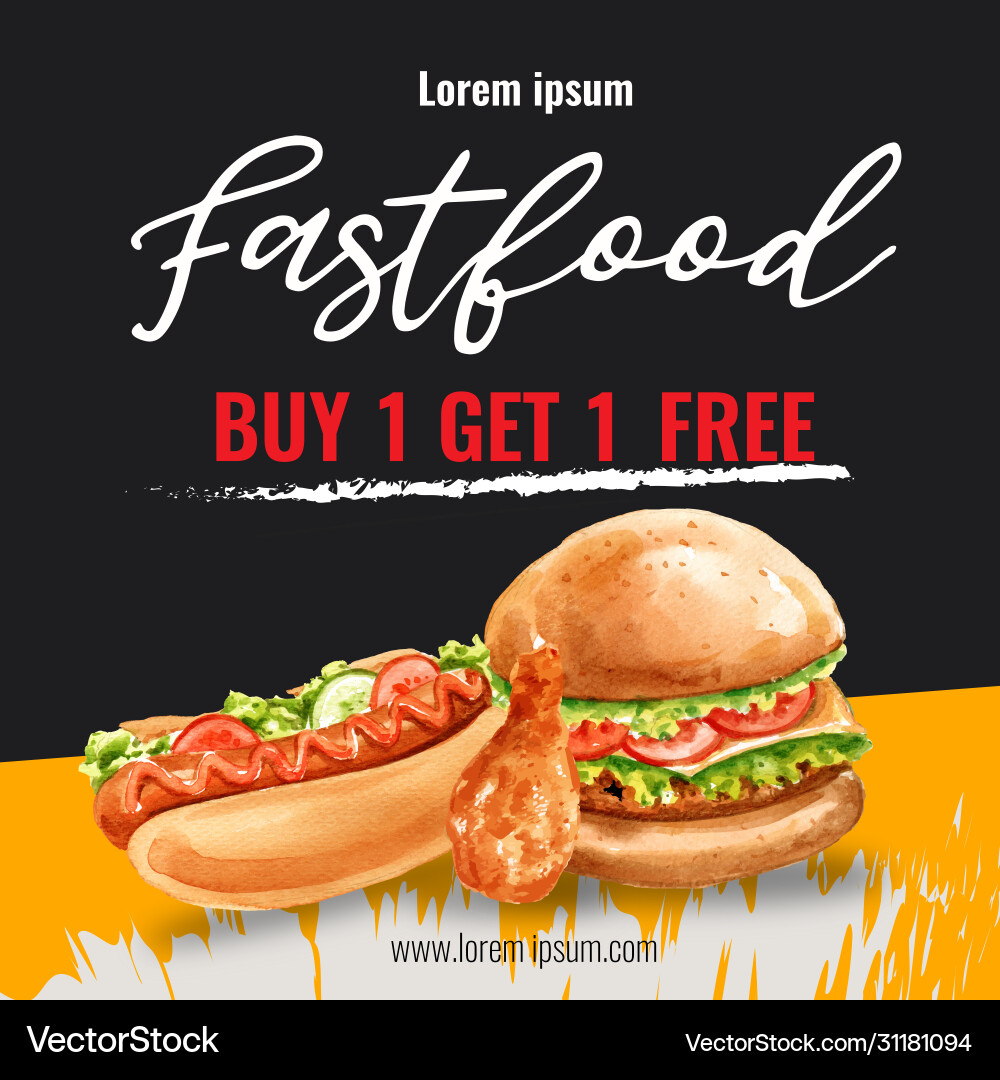 Fast Food Restaurant Social Media Werbung Fast Food Restaurant Social Media Werbung vektorbild