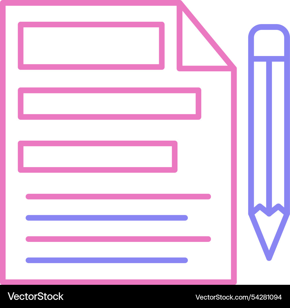 File line two colour icon Vector Image