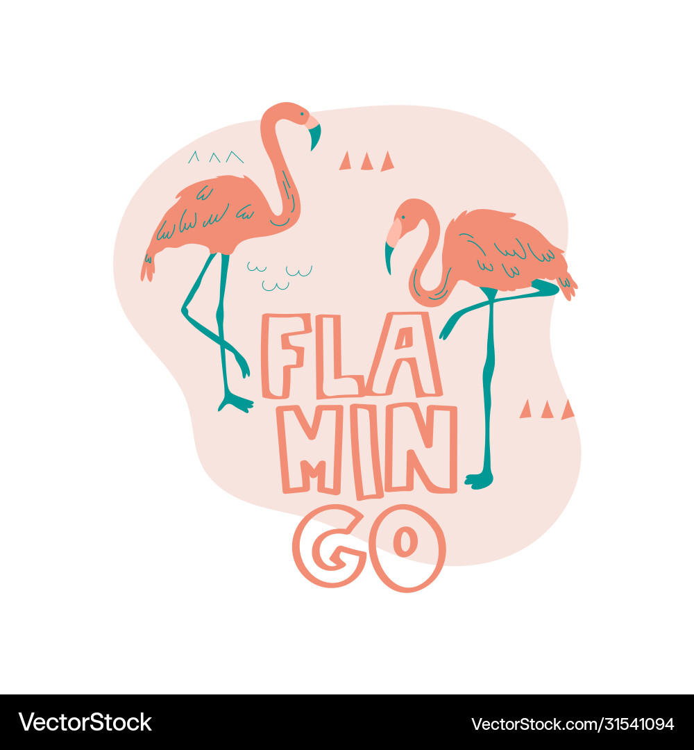Flamingo rosa Vögel stehen einander gegenüber Flamingo rosa Vögel stehen einander gegenüber vektorbild