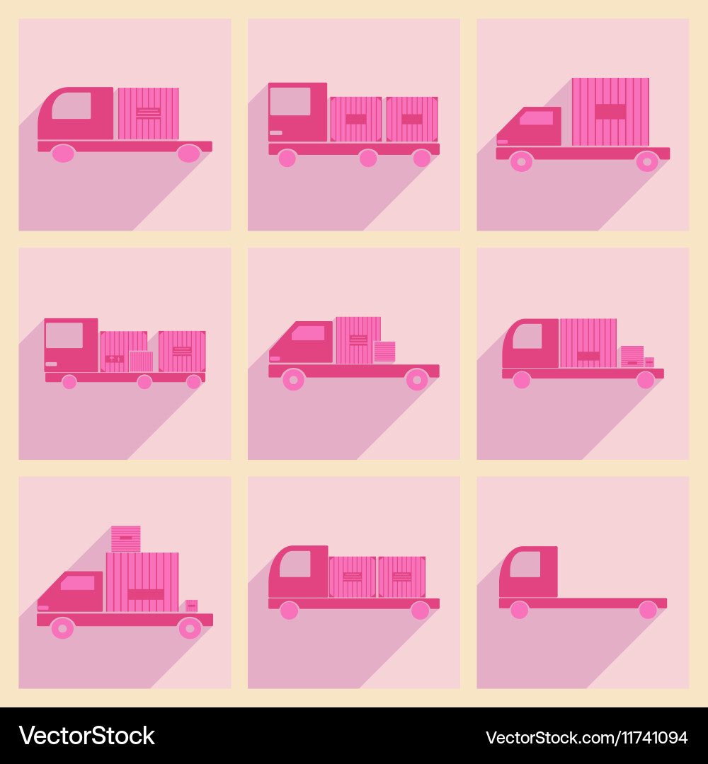 Flat with shadow concept and mobile application Vector Image