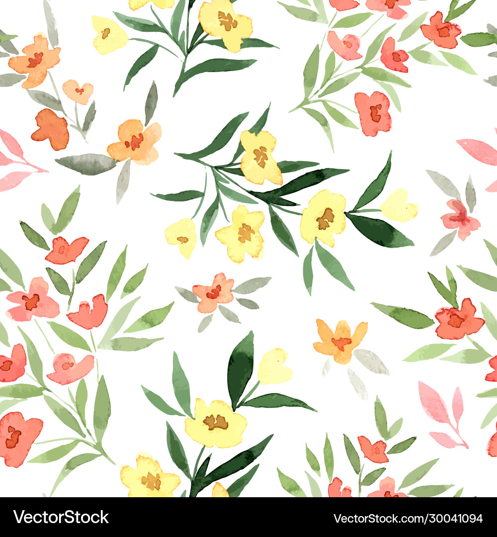 Floral Watercolor Pattern vector image