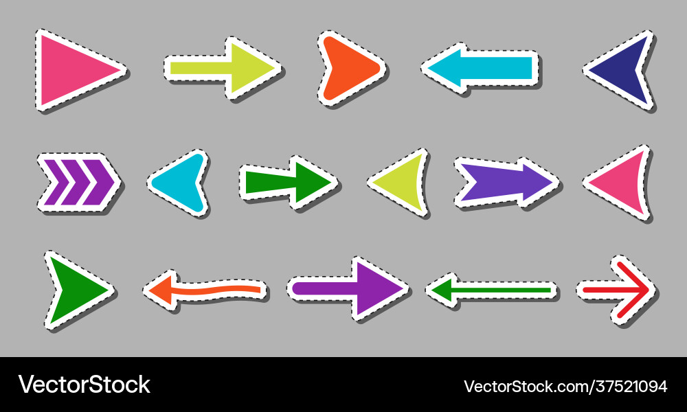 Label color arrow cursor pointer icon set on grey Label color arrow cursor pointer icon set on grey vector image