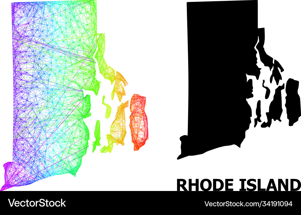 Linear map rhode island state with spectrum Linear map rhode island state with spectrum vector image