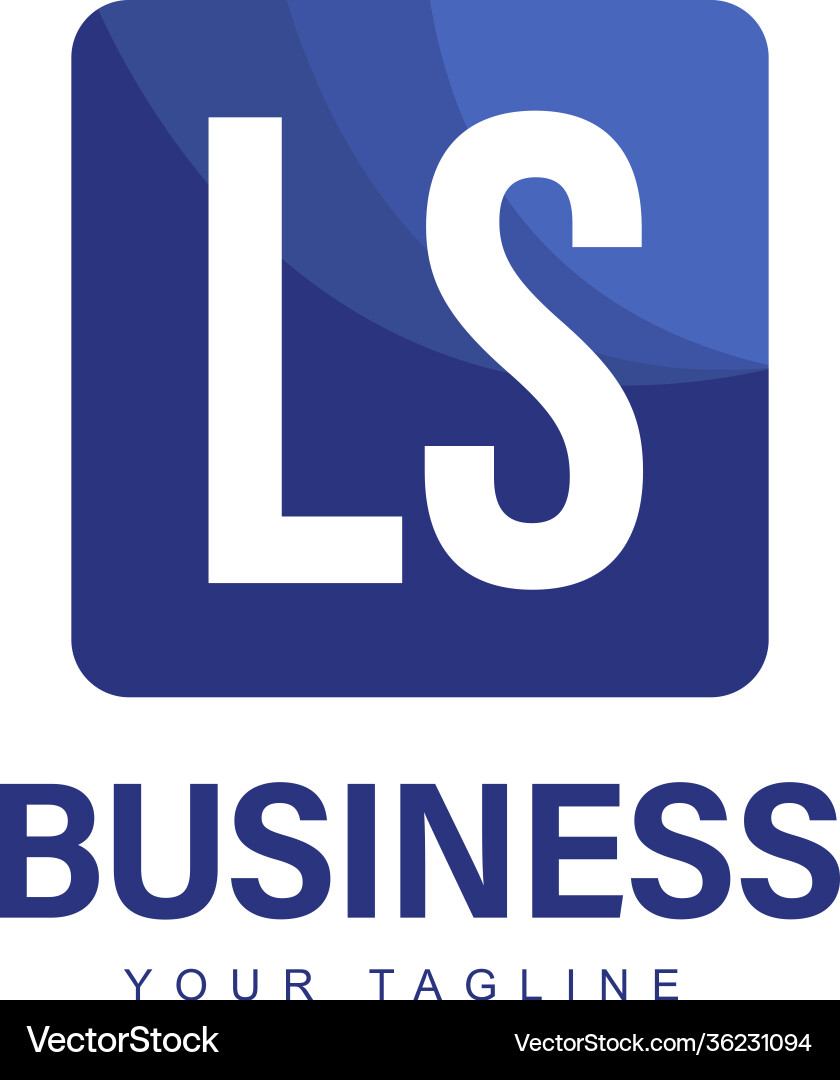 Ls initial a logo design with abstract style vector image