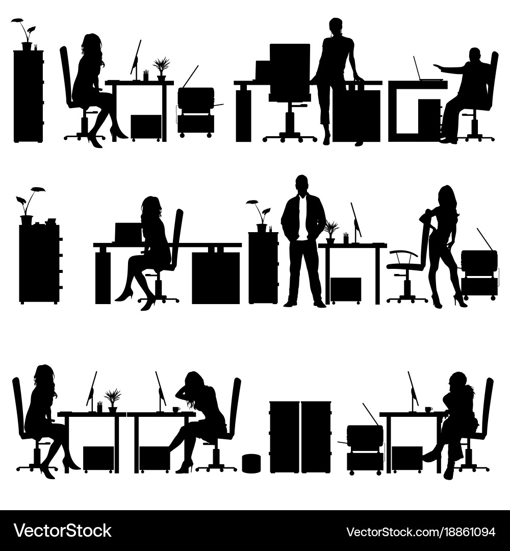 office worker Office worker line icon concept sign outline Vector Image