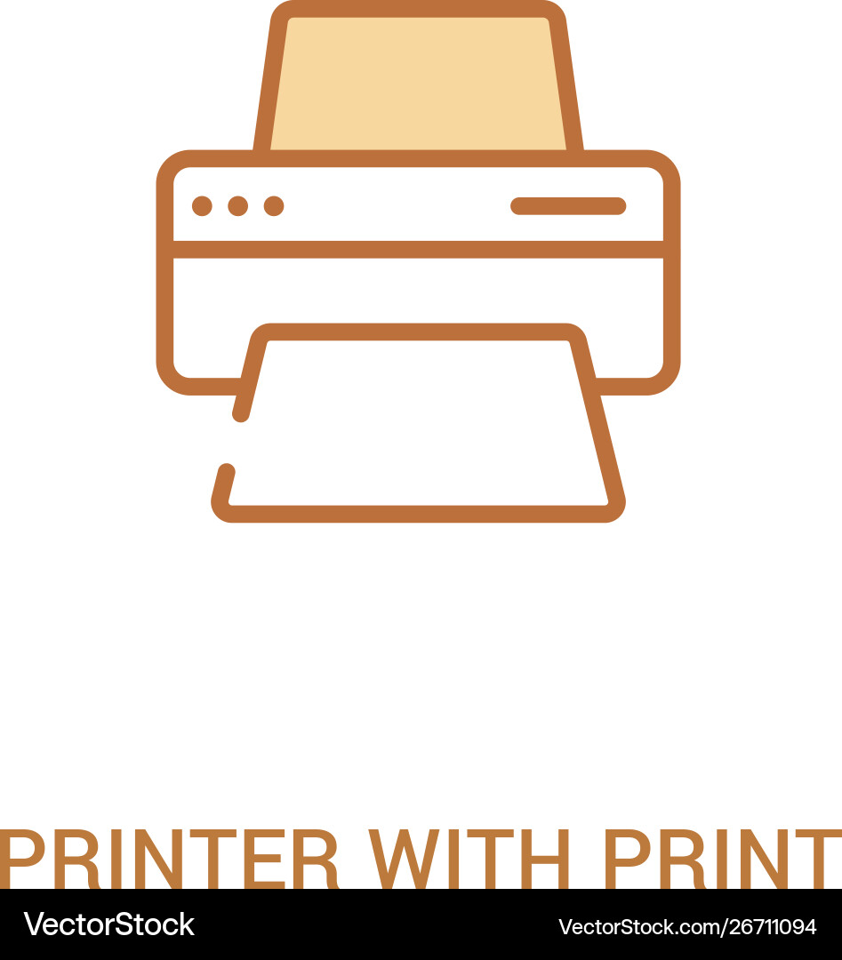 Printer with print and paper sheets concept 2 Printer with print and paper sheets concept 2 vector image