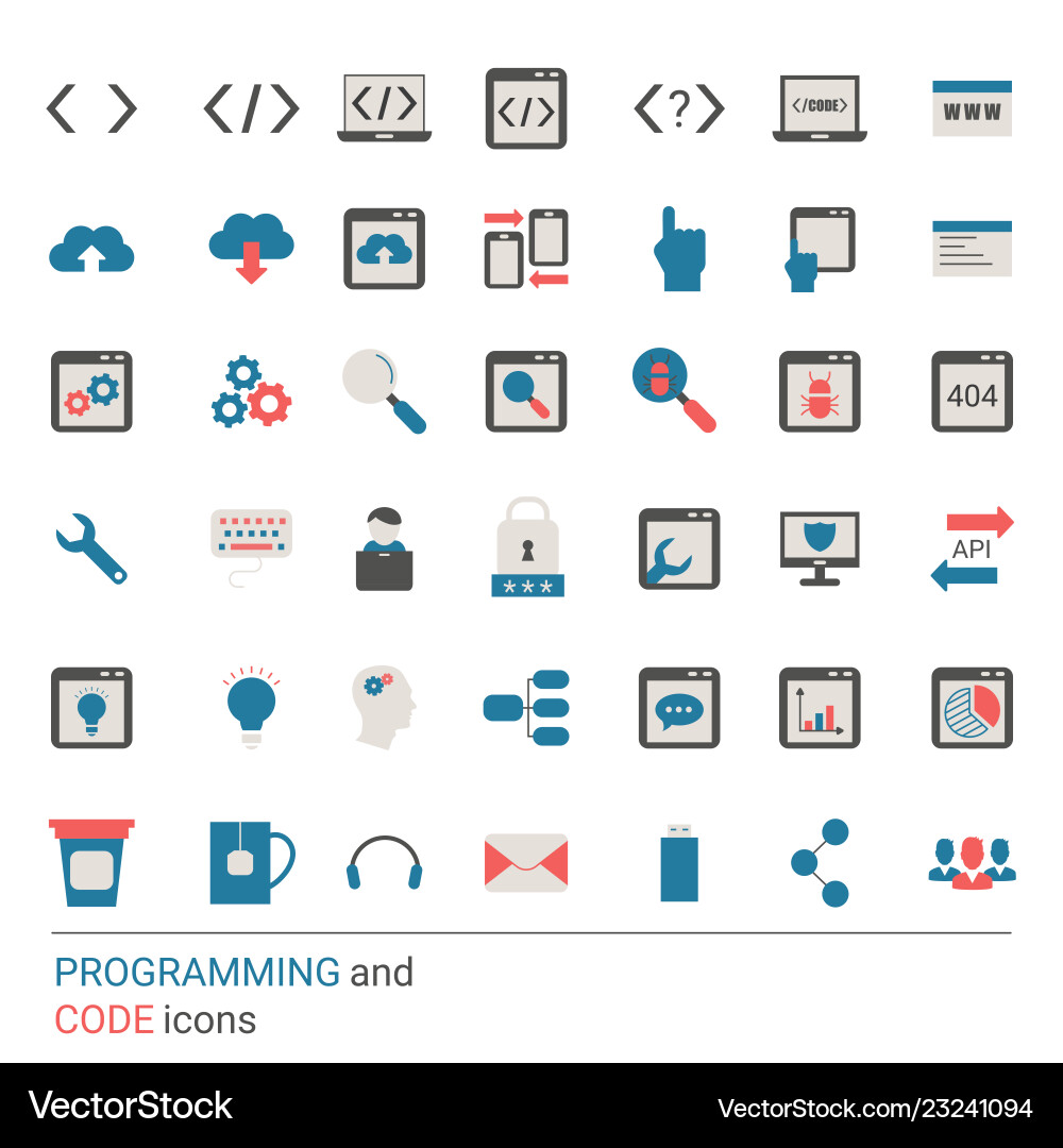 Programming icon set Programming icon set vector image