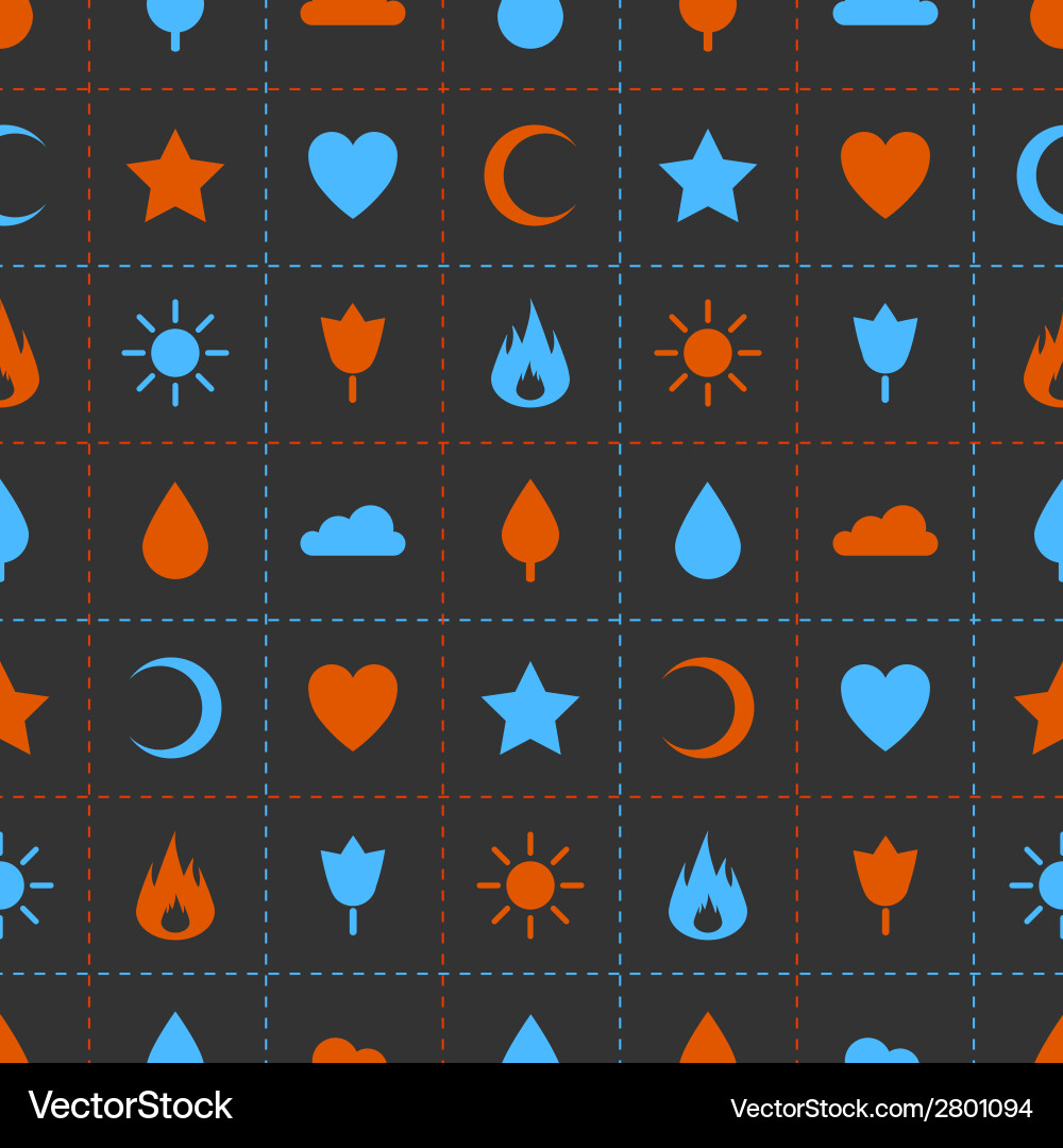 Random abstract icons seamless pattern vector image