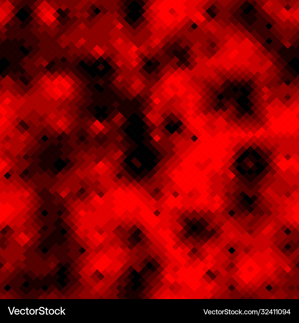 Red ruby halftones pixel clouds seamless pattern vector image