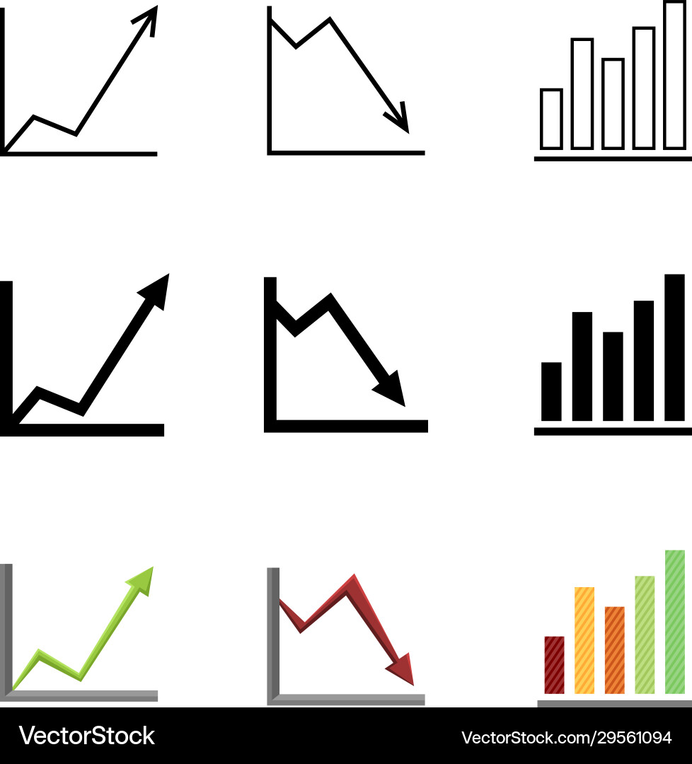 Set analytic icons - graphs and diagrams Set analytic icons - graphs and diagrams vector image