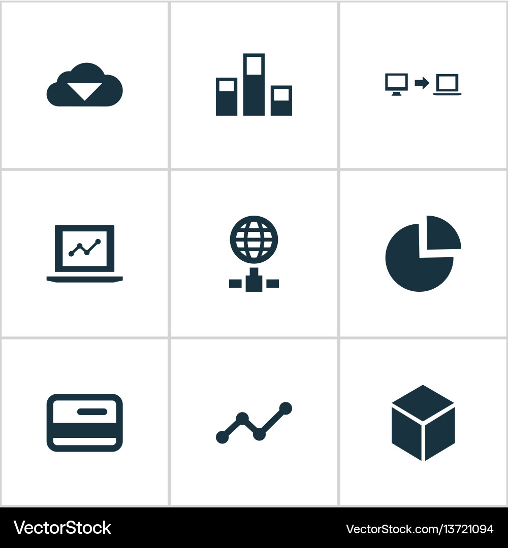 Set of simple data icons vector image