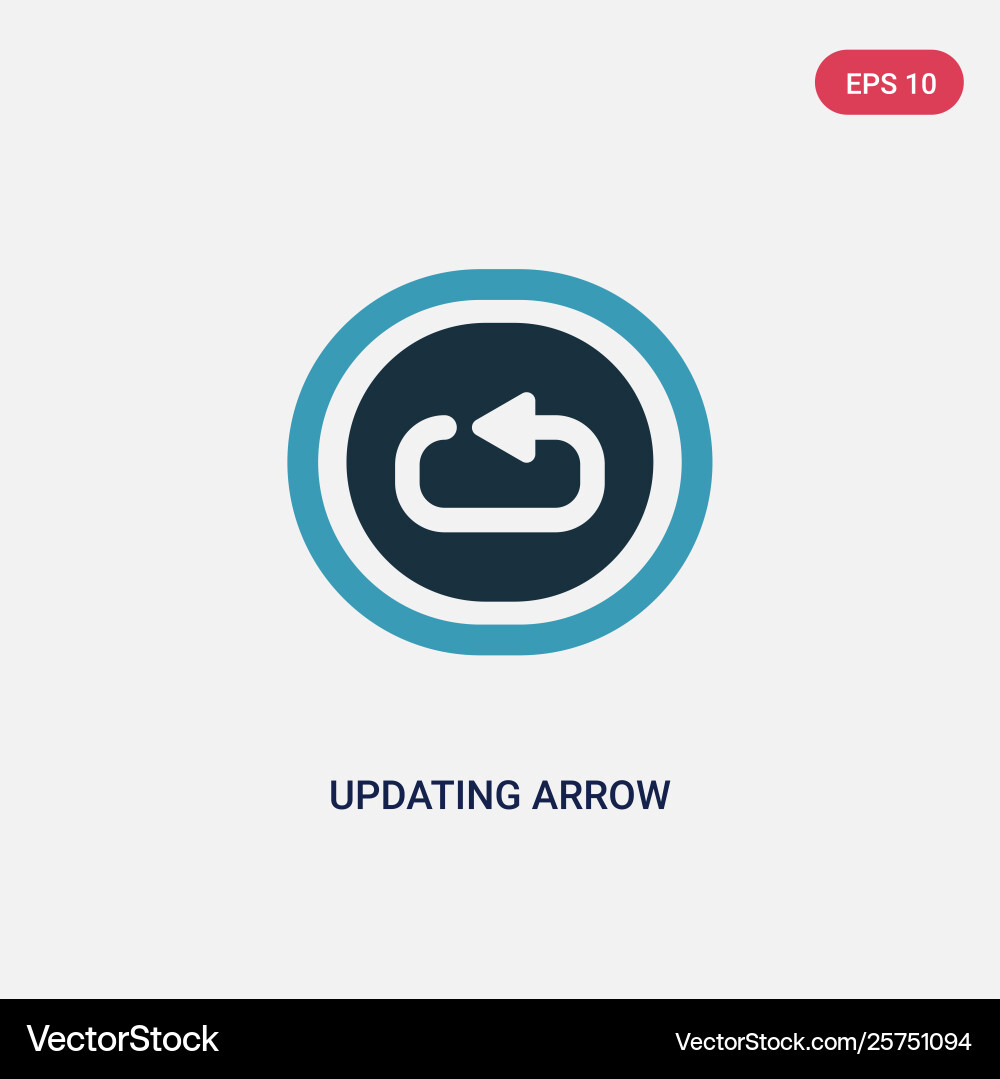 Two color updating arrow icon from user interface Two color updating arrow icon from user interface vector image