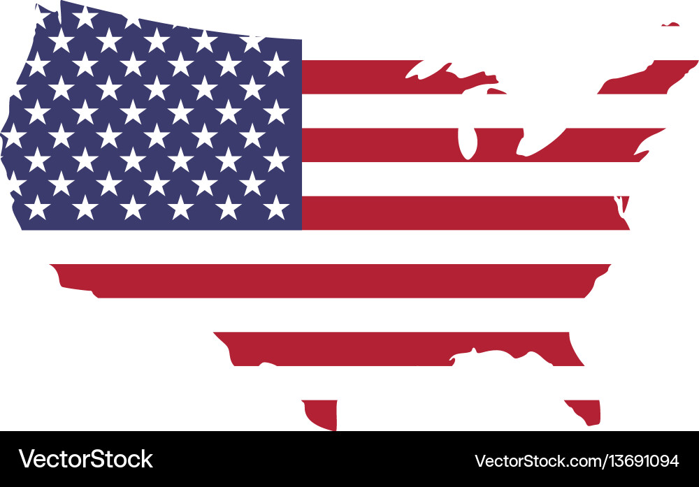 USA Flag Map Silhouette vector image