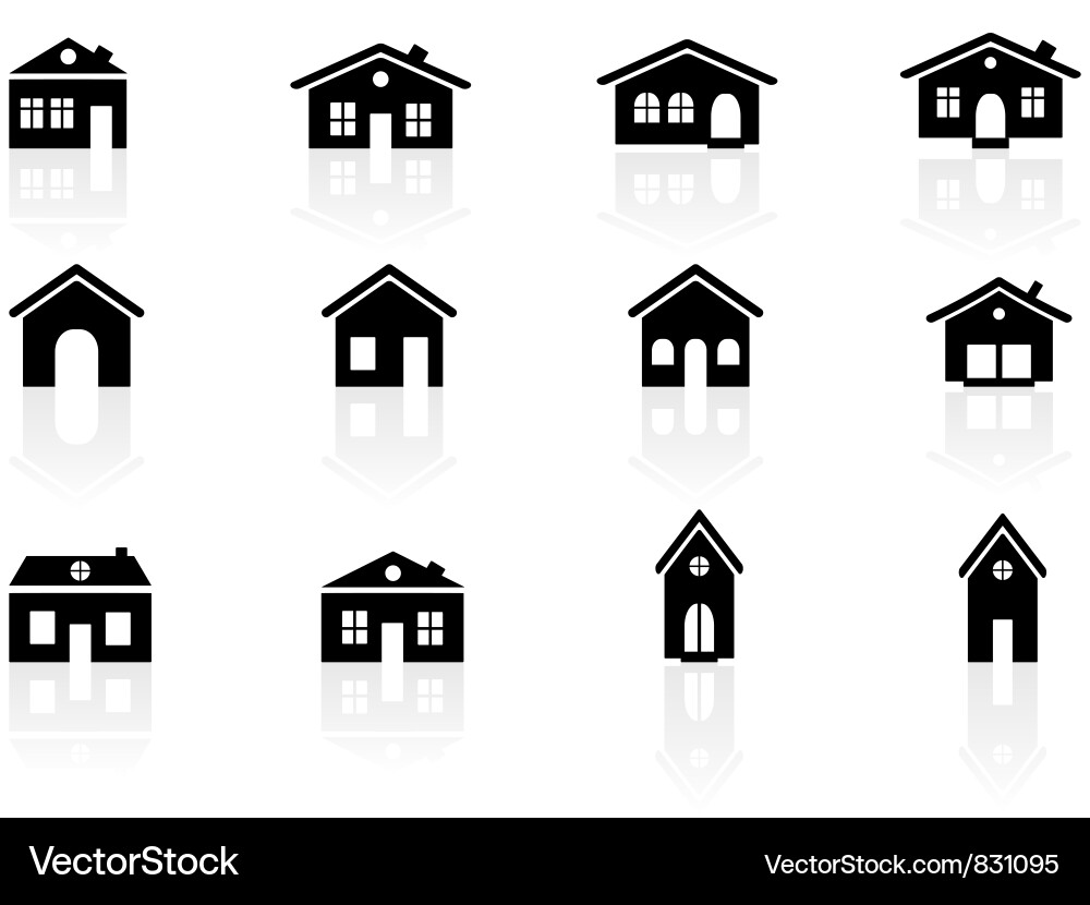 Building Icons - Houses and Structures vector image