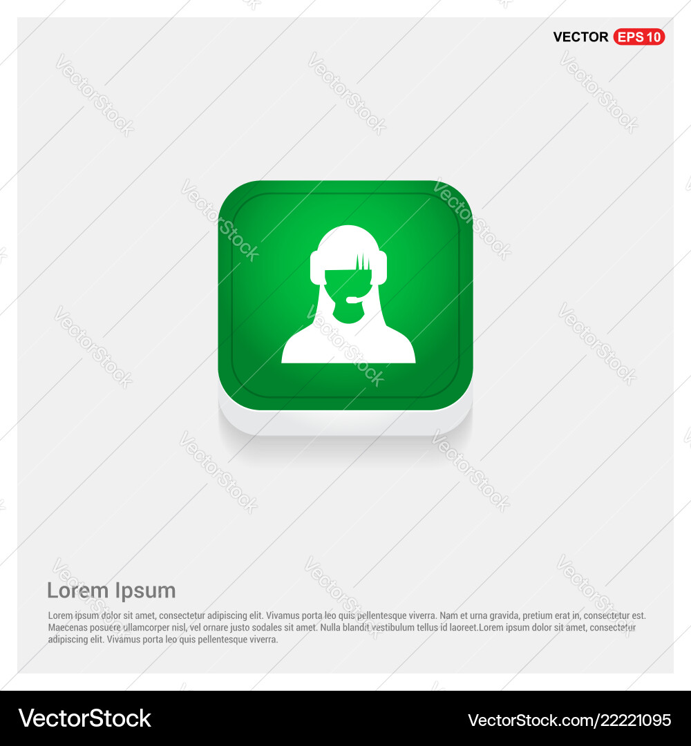 Call user icon green web button Call user icon green web button vector image