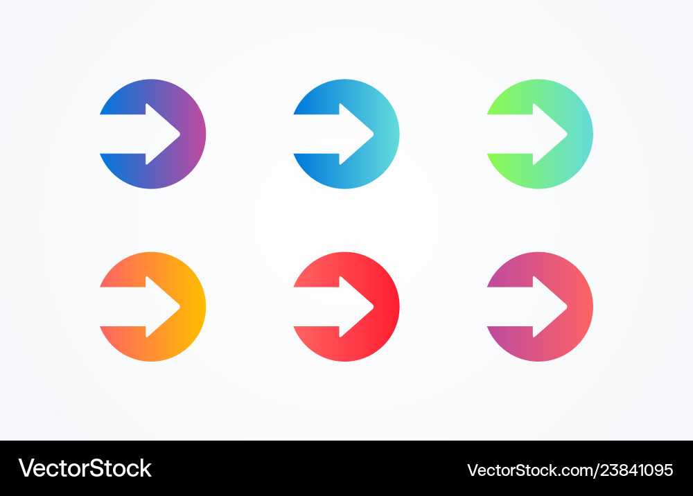 Colorful Play Button Icon Set vector image