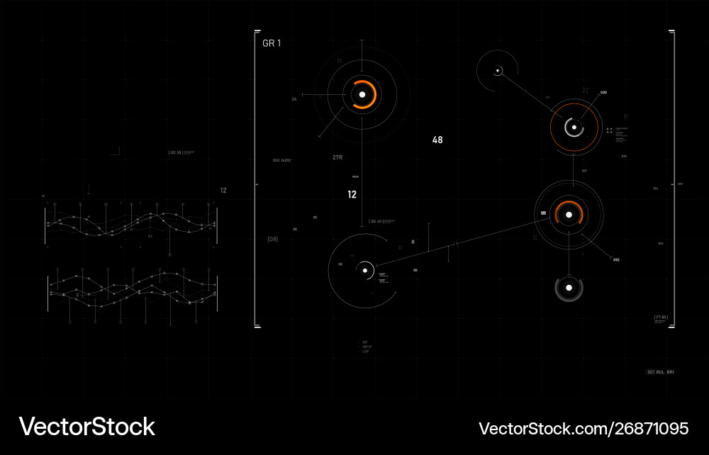 Cyberpunk UI Element - Datenanzeige vektorbild