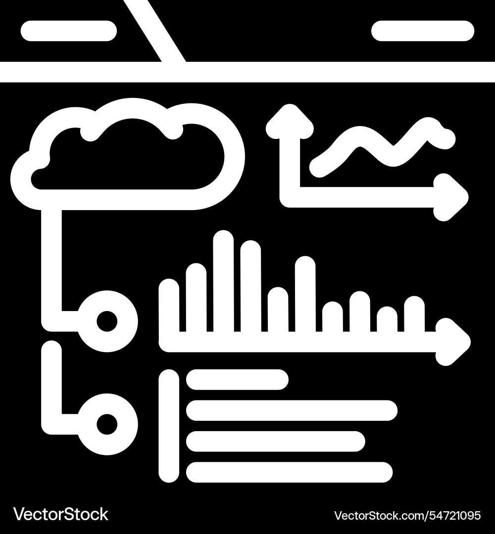 Dashboard monitoring cloud computing glyph icon Dashboard monitoring cloud computing glyph icon vector image