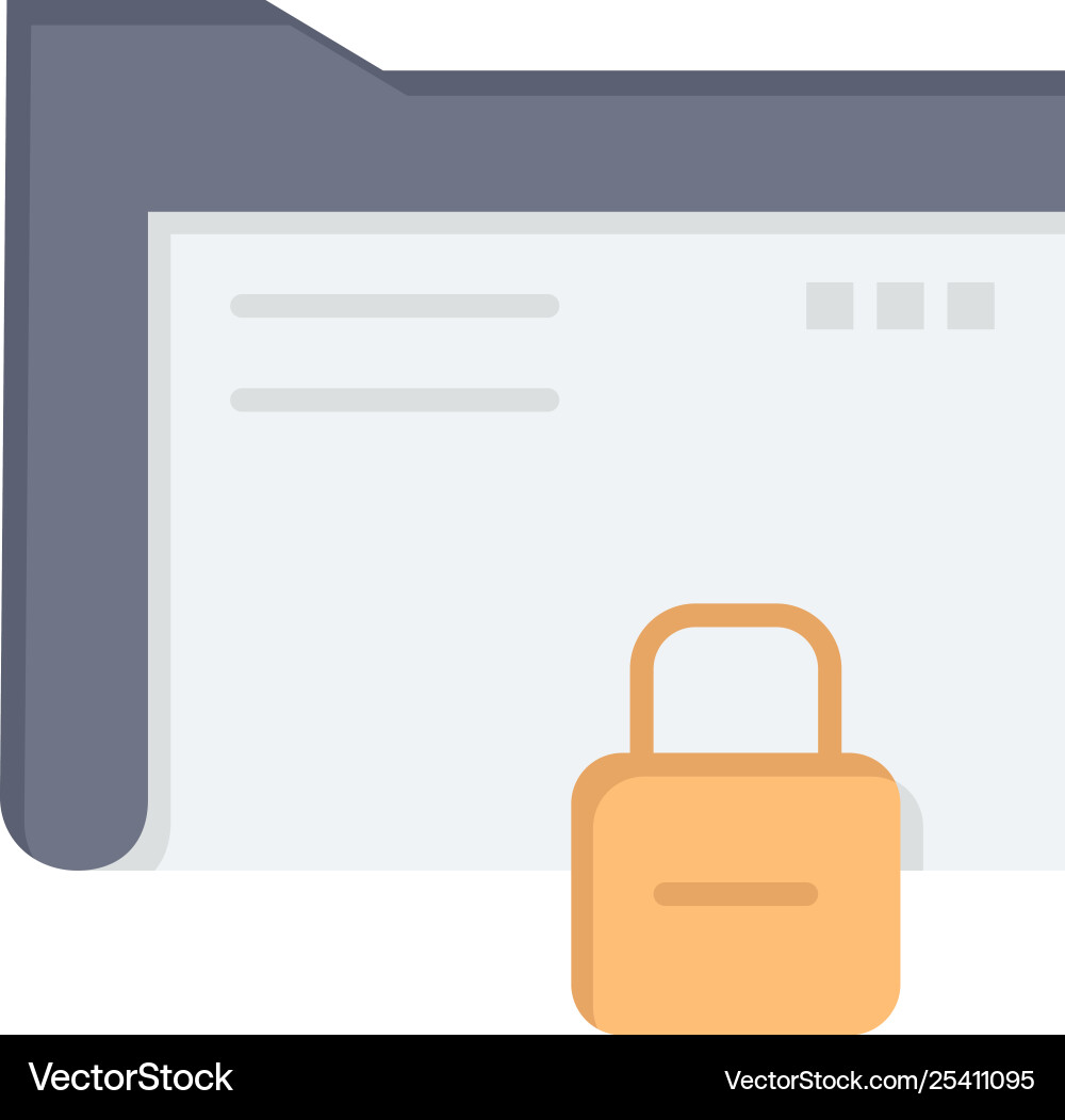 Data folder password protection secure flat color Data folder password protection secure flat color vector image