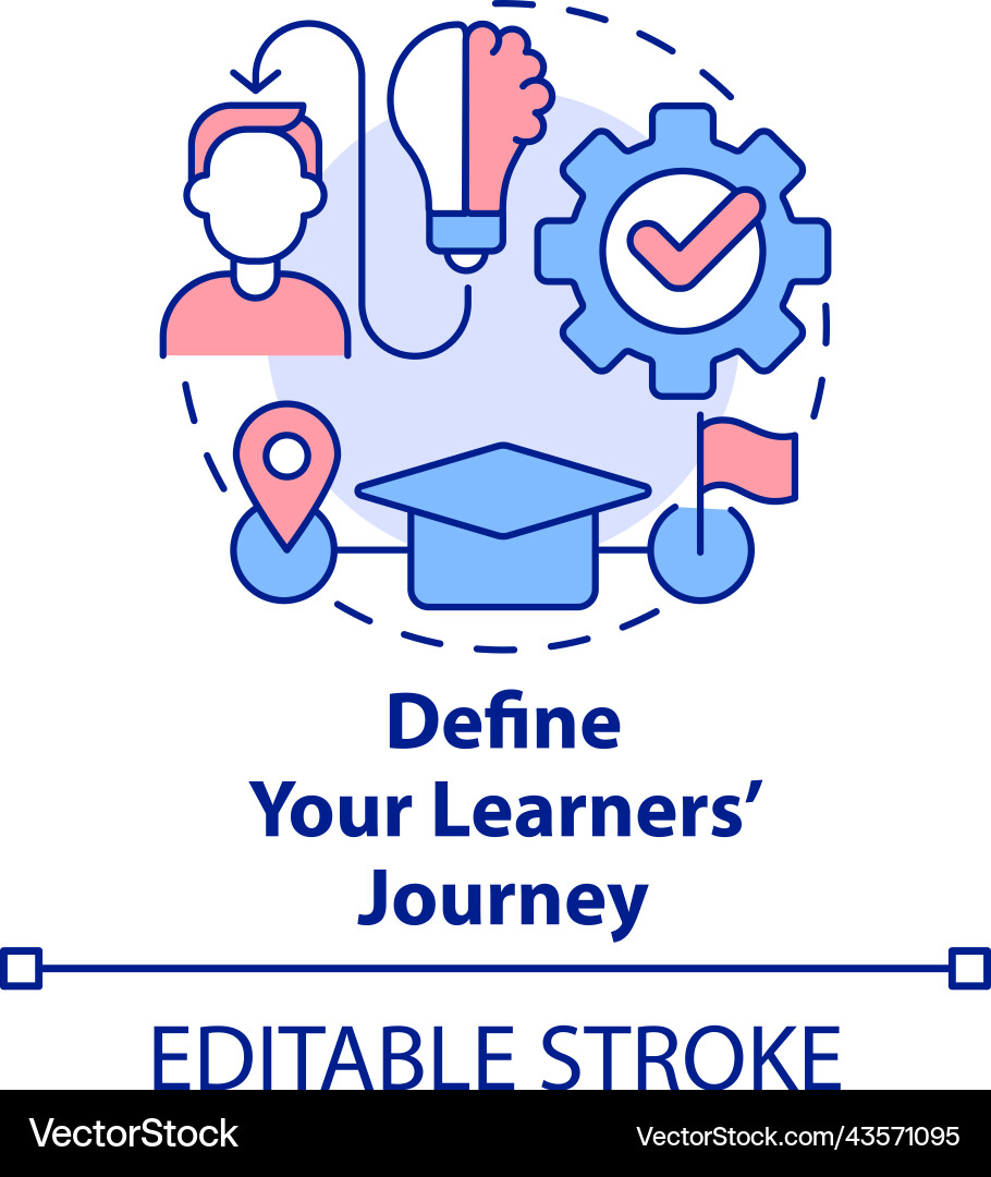 Define learners journey concept icon Define learners journey concept icon Vector Image
