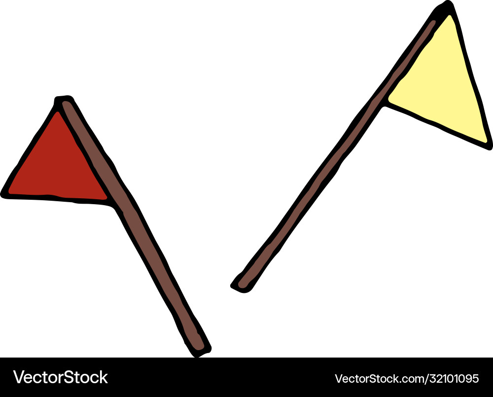 Element without background red and yellow flags Vector Image