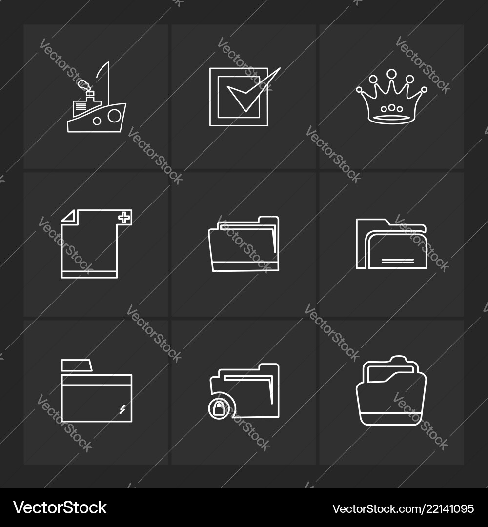 Folder files directory search code eps icons vector image