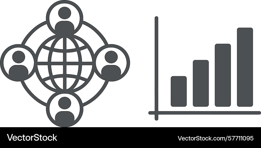 Global networking and growth represented vector image