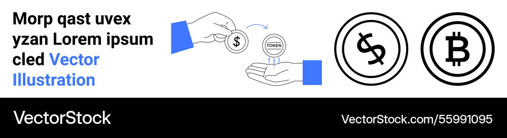 Hand transitioning between dollar and bitcoin Vector Image
