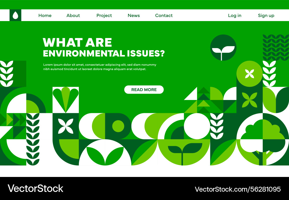 Landing page with ecology environment pattern Landing page with ecology environment pattern vector image