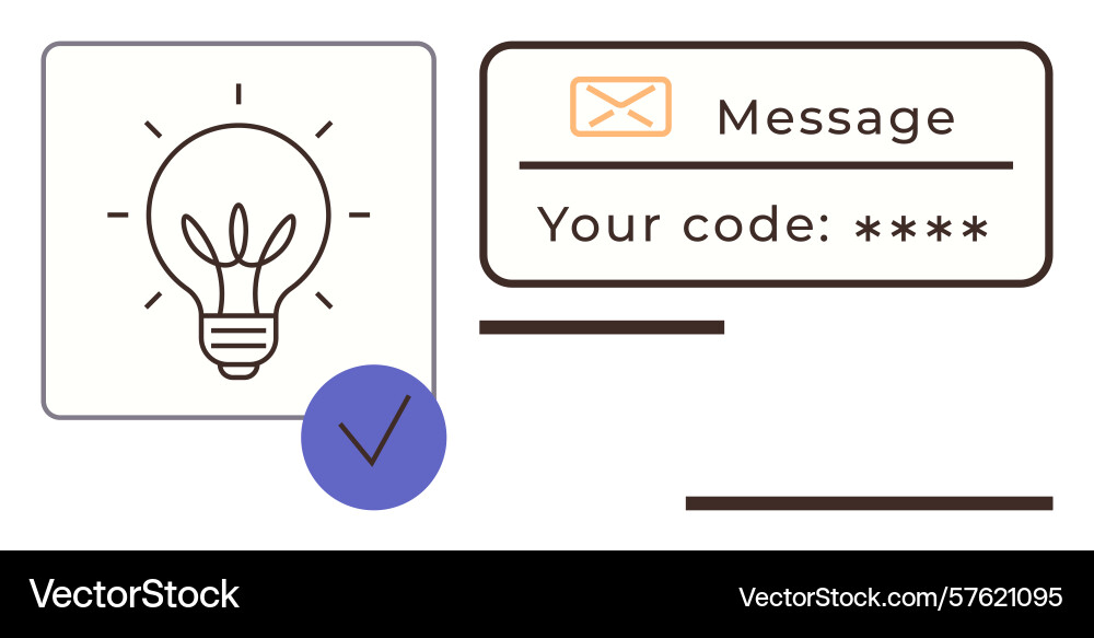 Lightbulb Idee mit sicherer Code-Nachricht Lightbulb Idee mit sicherer Code-Nachricht vektorbild