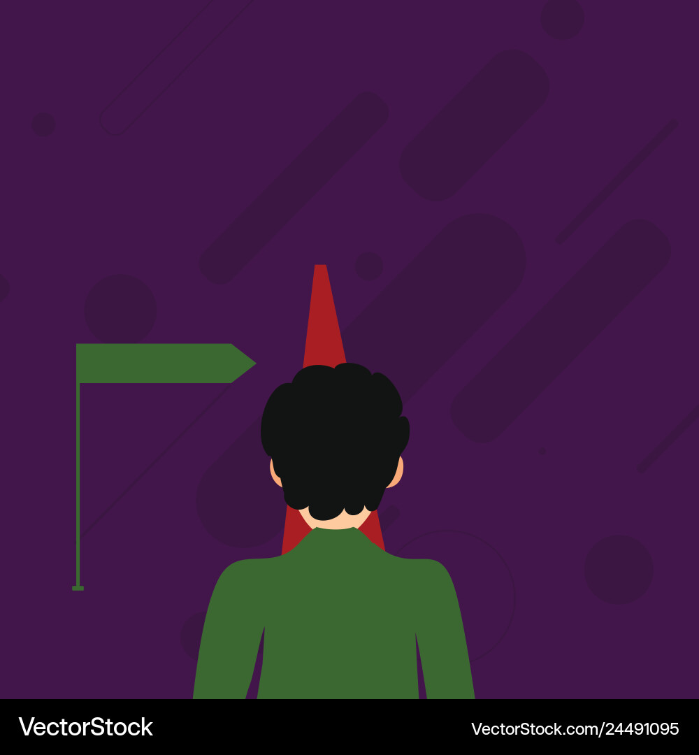 Man facing the distance ahead blocking view Man facing the distance ahead blocking view vector image