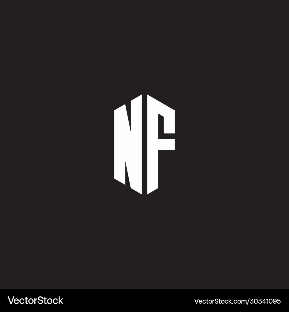 Nf logo monogram with hexagon shape style design Nf logo monogram with hexagon shape style design Vector Image