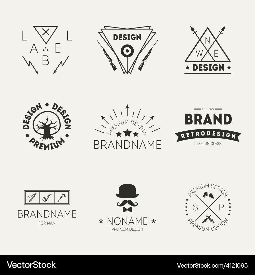 Retro Badge & Logotype Collection Vector Image