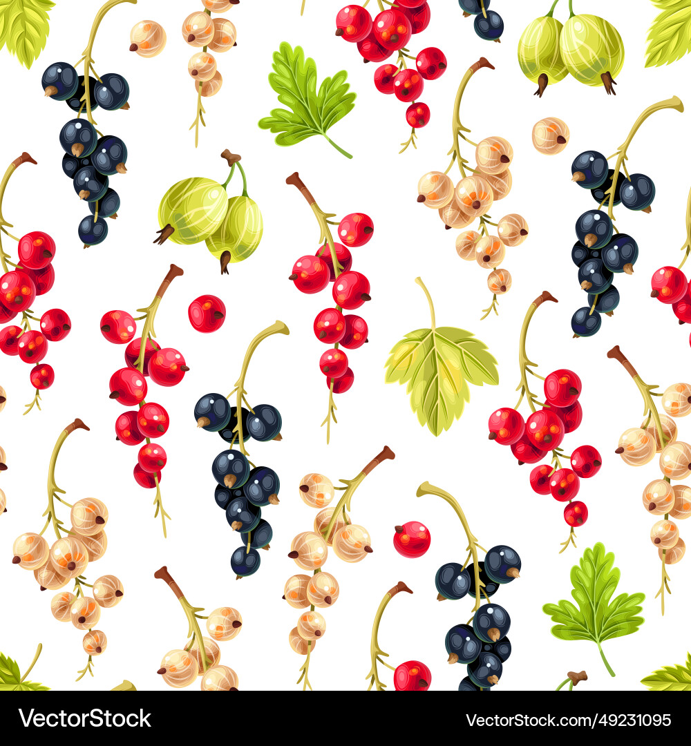 Seamless pattern with varicolored currant Seamless pattern with varicolored currant vector image