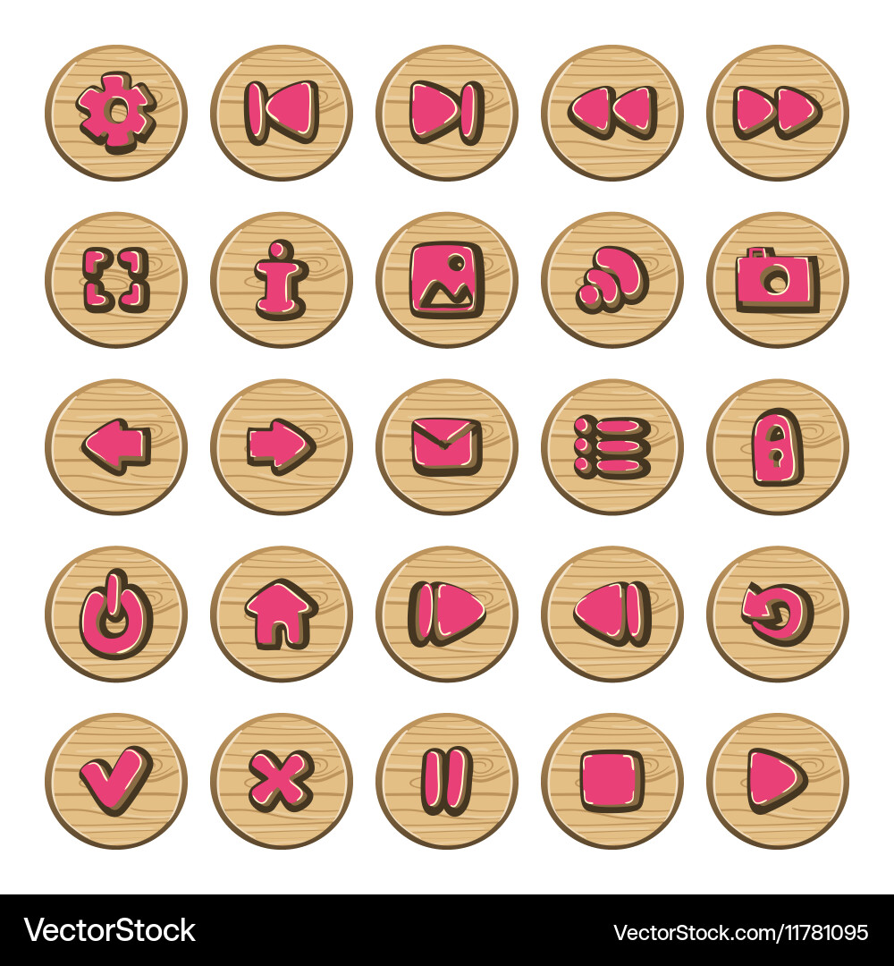 Set of button for game design vector image