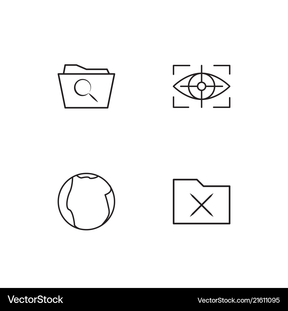 User interface linear icons set simple outline vector image
