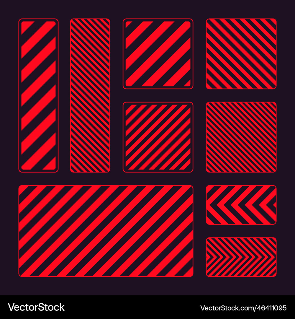 Various red warning signs with diagonal lines Various red warning signs with diagonal lines vector image